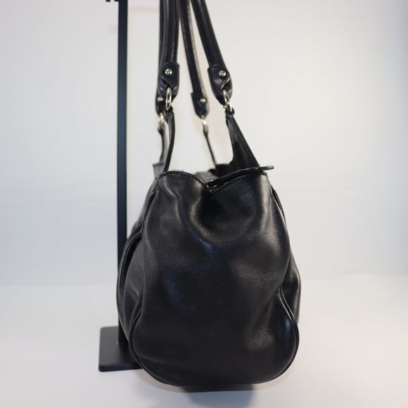 Salvatore Ferragamo Black Leather Shoulder Bag Gancini Logo - Picture 4 of 8